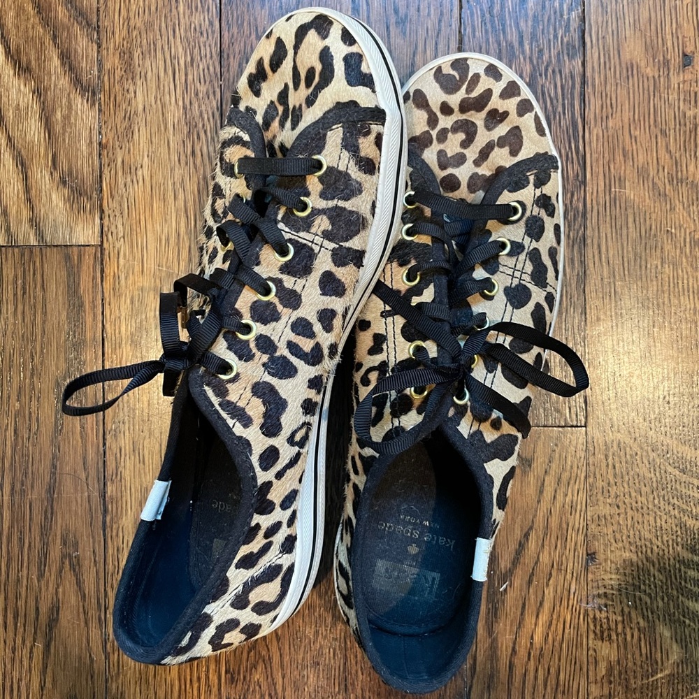 Kate Spade Keds Leopard Print Fur Sneakers